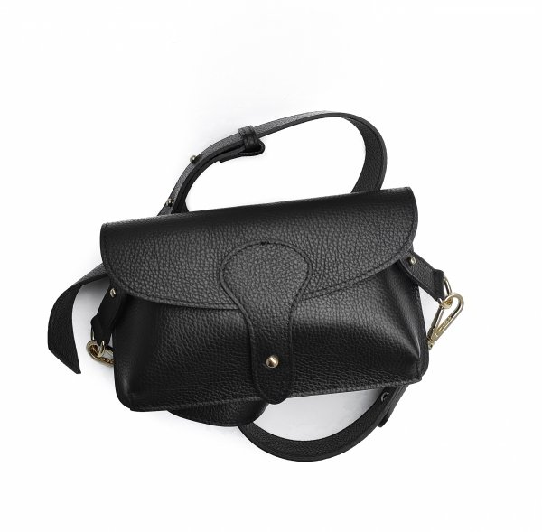 Listonoszka torebka skóra naturalna czarna