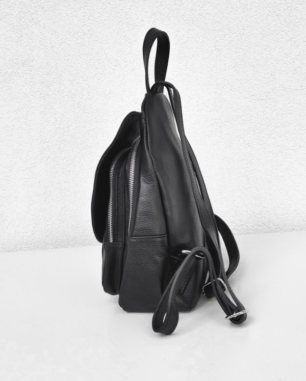 Czarny Plecak skóra naturalna zamsz Vera Pelle