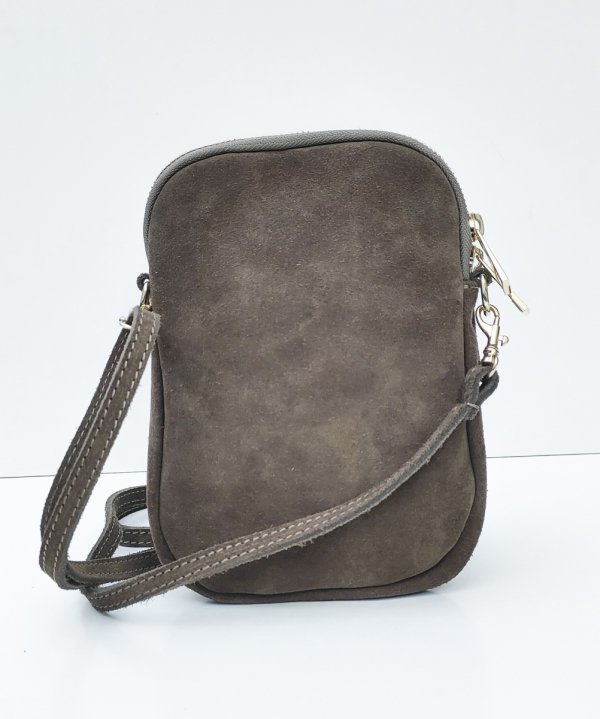 Listonoszka zamszowa rowerówka brązowa czekoladowa