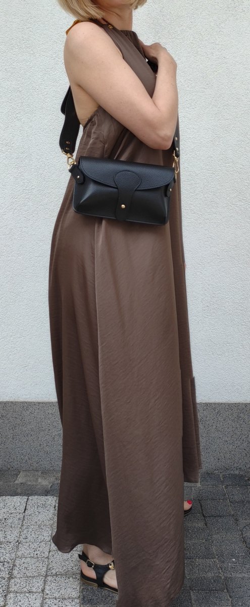 Listonoszka torebka skóra naturalna czarna