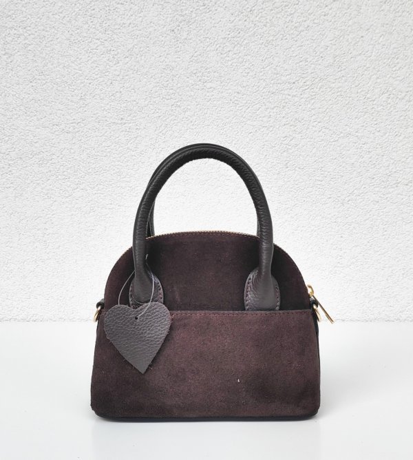 MINI Zamszowy czekoladowy kuferek Laura Biaggi