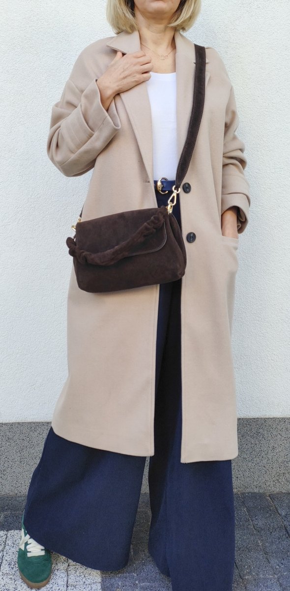 Torebka Listonoszka torebka zamszowa czekoladowa