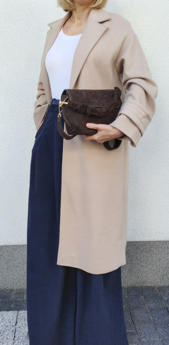 Torebka Listonoszka torebka zamszowa czekoladowa