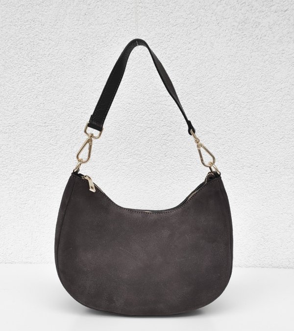 Czekoladowa brązowa zamszowa listonoszka skóra naturalna