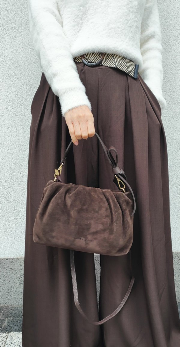 Listonoszka torebka zamszowa czekoladowa espresso