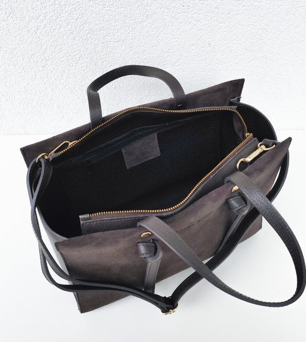 Klasyczna modna torebka zamszowa czekoladowa espresso