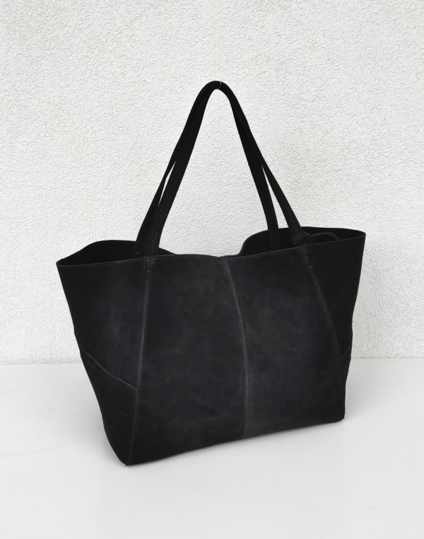 MAXI shopper torba skóra zamszowa czarna