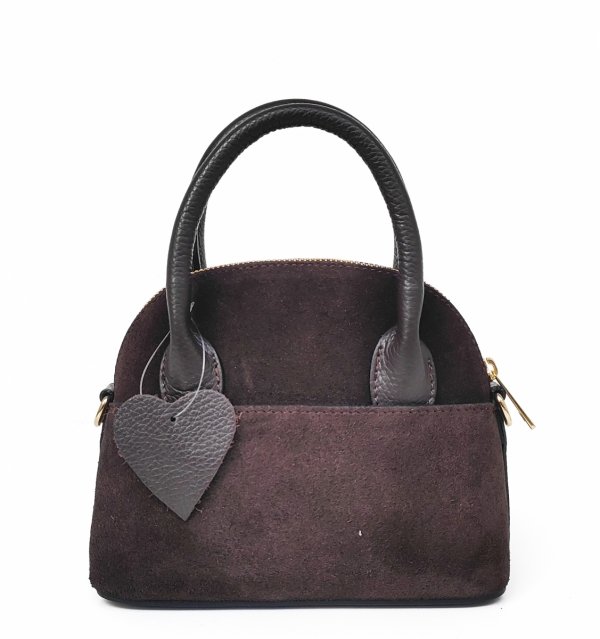 MINI Zamszowy czekoladowy kuferek Laura Biaggi