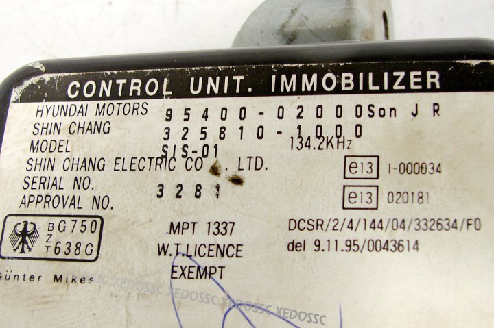 Komputer Immobilizer Hyundai Atos 99 1.0 - Pod Maską - Atos 1997-2002 (Mx) - Hyundai - Marki Koreańskie