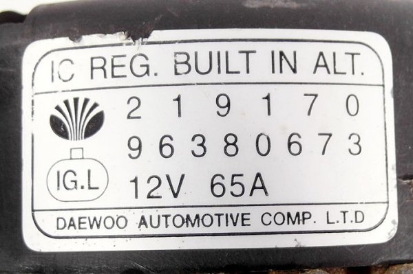 Alternator Daewoo Matiz 1998- 0.8 F8CV 96380673