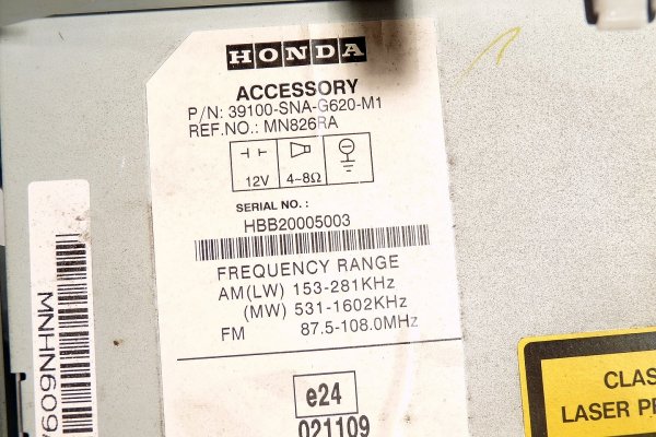 Radio Honda Civic Hybrid VIII FD 2007 Sedan 