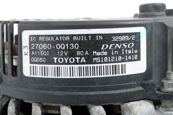 _Alternator Toyota Aygo B10 2005-2014 1.0 12V (80A)