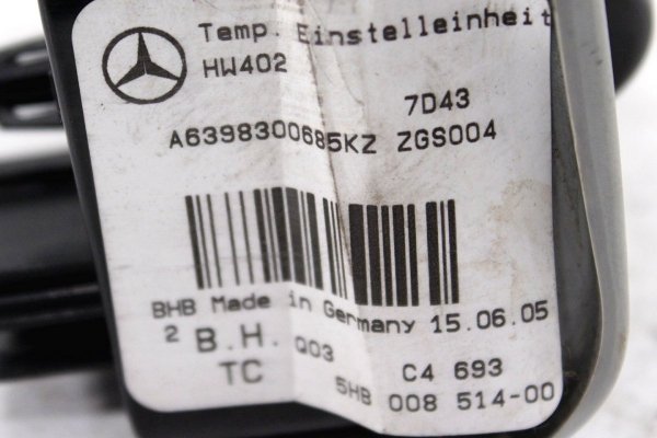 Panel sterowania nawiewem tył Mercedes Vito W639 2005 Bus 