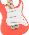 Squier FSR Mini Stratocaster Maple Fingerboard White Pickguard Tahitian Coral