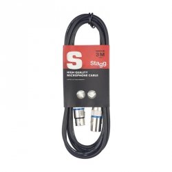 Stagg SMC3 BL- kabel mikrofonowy 3m XLR/XLR