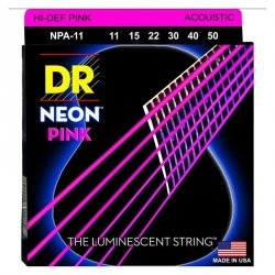 Dr Strings NPA-11 11-50 neon pink struny do gitary akustycznej