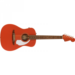 Fender Malibu Player Walnut Fingerboard White Pickguard Fiesta Red
