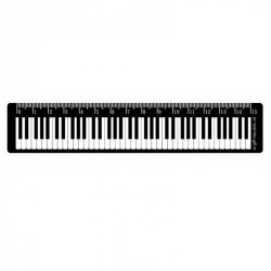 R1025 linijka 15cm klawiatura fortepianowa, czarna