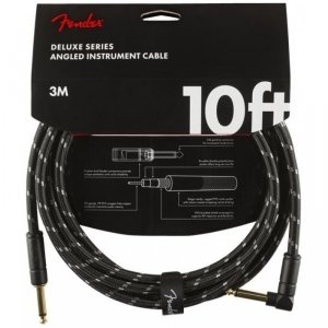 Fender Deluxe 10' kabel instrumentalny jack prosty kątowy black tweed