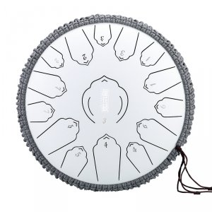 Hluru-Huashu TWL15-12 White Tongue Drum 15 notes 12
