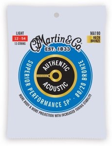 Martin MA190 struny do gitary 12strunowej Light 80/20 12-54