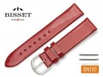 BISSET 18 mm pasek skórzany BS117 czerwony lakier