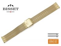 BISSET 16 mm bransoleta stalowa mesh BM103 złota matowa 