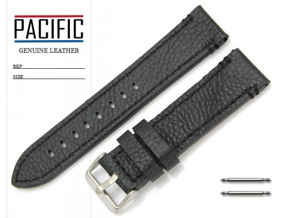 PACIFIC 22 mm pasek skórzany W112 czarny W112-1BL-22