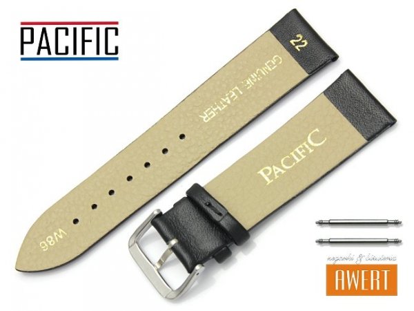 PACIFIC 22 mm pasek skórzany W86 czarny