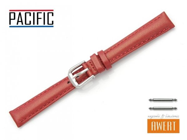 PACIFIC W114 pasek skórzany 12 mm czerwony