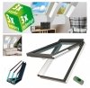 Dachfenster Fakro FPU-V U5 MAX Klapp-Schwingfenster Uw=1,1 W/m²K aus weiß lackiertem Holz PU-Kunststoff-Lack / Polyurethan-Kunststofflack, , 3-fach-Verglasung mit Riesen-Öffnungswinkel Standard 0–45, Öffnungswinkiel zwischen 0–45