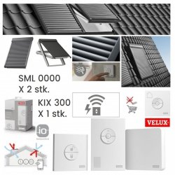 Velux Außenrollladen Werbepaket SML x2 + KIX 300 Aluminium INTEGRA® Elektro-Rollladen Dunkelgrau