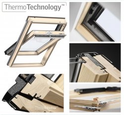 VELUX Dachfenster GZL 1051 MK10 78X160 aus Holz Schwingfenster Uw= 1,3 Thermo 2-Fach-Veglasung Holz klar lackiert VELUX ThermoTechnology™ Neue Generation 2018 - Alternative zum VELUX GGL