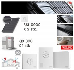 Werbepaket Velux SSL x2 + 1x KIX 300 Außenrollladen Aluminium INTEGRA® Solar- Rollladen Dunkelgrau