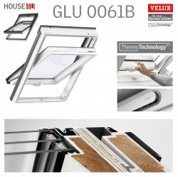 VELUX Dachfenster GLU 0061B 3-fach-Verglasung Uw= 1,1 Schwingfenster Kunststoffqualität Boden Griff mit Dauerlüftung ThermoTechnology 