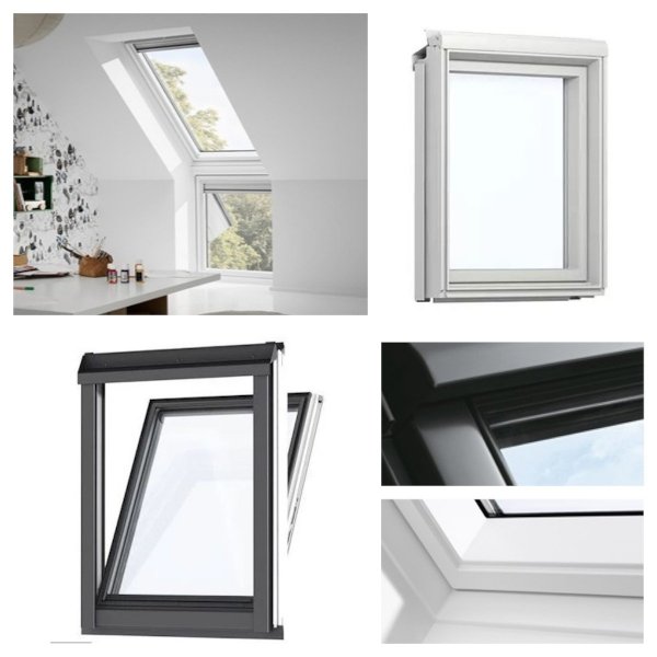 Untenelement Fenster Velux VIU 0066 3-fach Verglasung ENERGIE PLUS Kunststoff, fest stehendes Zusatzelement Aluminium, einbrennlackiert, grau