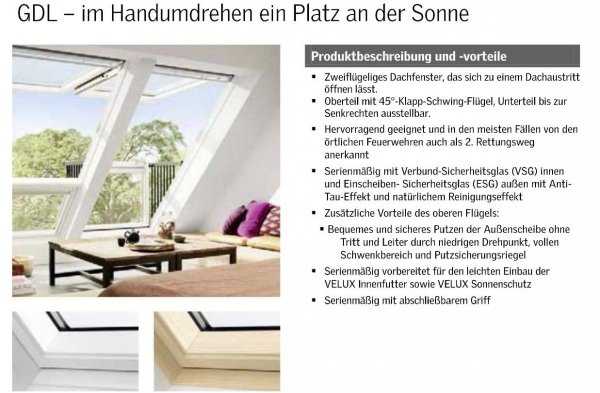 VELUX GDL Cabrio 2066 Holz/Kiefer weiß lackiert ENERGIE PLUS www.house-4u.eu