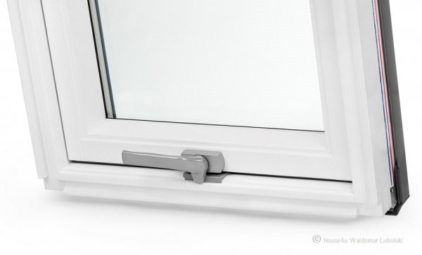 Dachfenster Schwingfenster KEYLITE BW 2-fach-Verglasung Thermal Uw=1,3 Dachfenster aus Holz: Weiss lackiert, Acryllack weiß farbe /  Boden-Griff