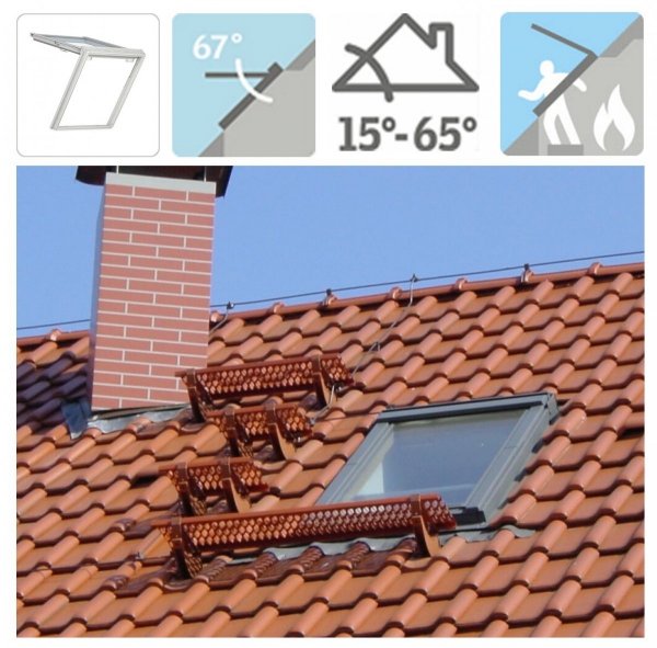 VELUX Dachfenster GTL 3070 Uw=1,3 Holz Wohn- und Ausstiegsfenster mit Klapp-Schwing-Funktion klar lackiert THERMO  Aluminium