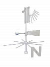 Anemometr, wiatromierz,  mechaniczny Wilda, pomiar prędkości i kierunku wiatru