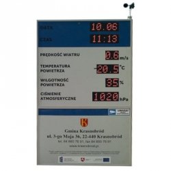Tablica informacyjna pomiarowa LED wyświetlacz meteorologiczny synoptyczny