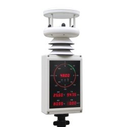 HongYuv WDS63E mobilna stacja meteorologiczna z panelem LED wiatromierz ultradźwiękowy 