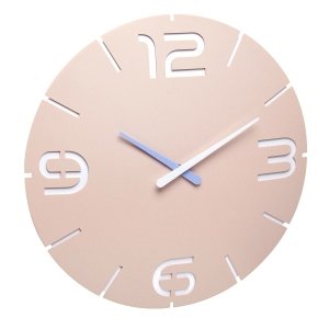 TFA 60.3536.16 zegar DCF ścienny wskazówkowy nowoczesny pudrowy róż design  średnica 35 cm