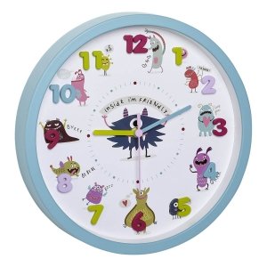 TFA 60.3051 Little Monsters zegar ścienny dziecięcy wskazówkowy płynąca wskazówka