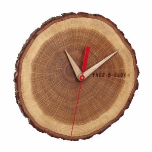 TFA 60.3046.08 TREE-O-CLOCK zegar ścienny  wskazówkowy wykonany ręcznie z drewna dębowego średnica 18 cm