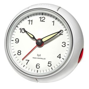 TFA 60.1514.02 budzik biurkowy zegarek wskazówkowy płynąca wskazówka sterowany radiowo