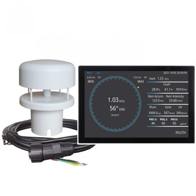 Hongyuv WDC2E wiatromierz ultradźwiękowy czujnik prędkości i kierunku wiatru anemometr przemysłowy Modbus RTU