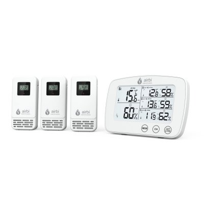 Airbi TRIO termohigrometr bezprzewodowy z 3 czujnikami zewnętrznymi, temperatura wilgotność