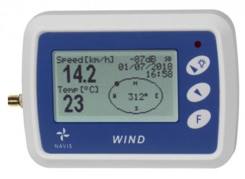 Navis WL12/WSD rejestrator prędkości i kierunku wiatru anemometr bezprzewodowy z termometrem