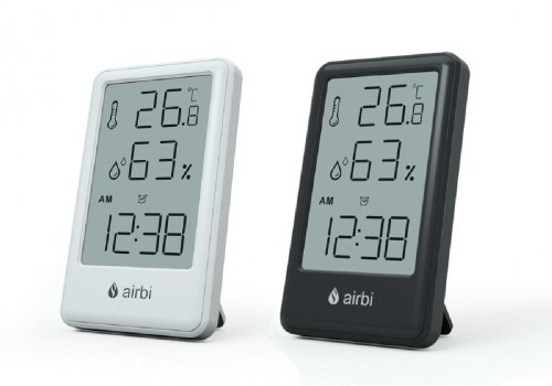 Airbi FRAME termohigrometr, z budzikiem, alarm, zegar, pamięć min max, kolor czarny